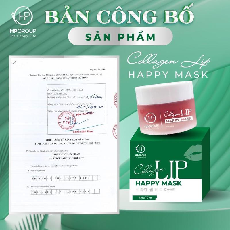 [Tặng Mặt Nạ Lấy Son] Combo 02 Ủ Môi COLLAGEN LIP Happy Mask HP GROUP 10g Hỗ Trợ Làm Hồng Môi, Mềm Môi và Giảm Thâm Môi Cosmetic Son dưỡng lựu đỏ Nữ Women  có màu 6