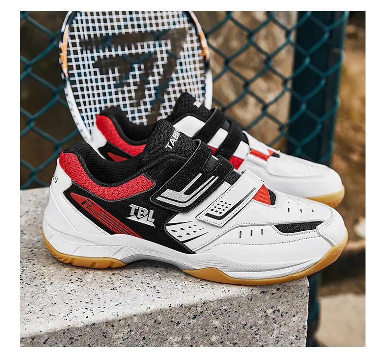 Product Introduction of New Breathable Badminton Shoes Men Comfortable Badminton Wears Velcro Tennis Sneakers Light Volleyball Shoes Size 36-45 41