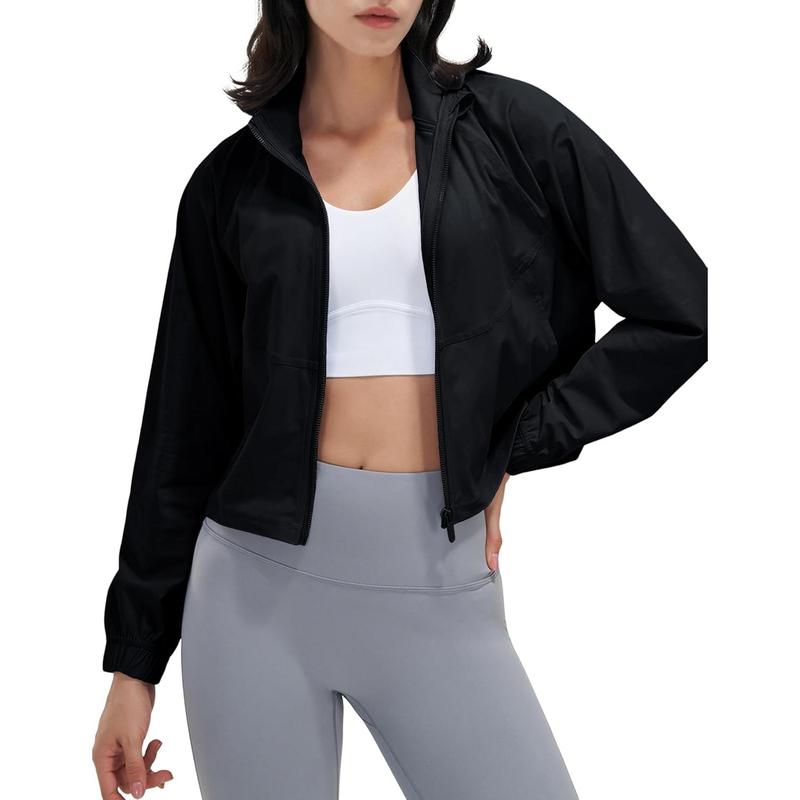 Cropped athletic jacket sale