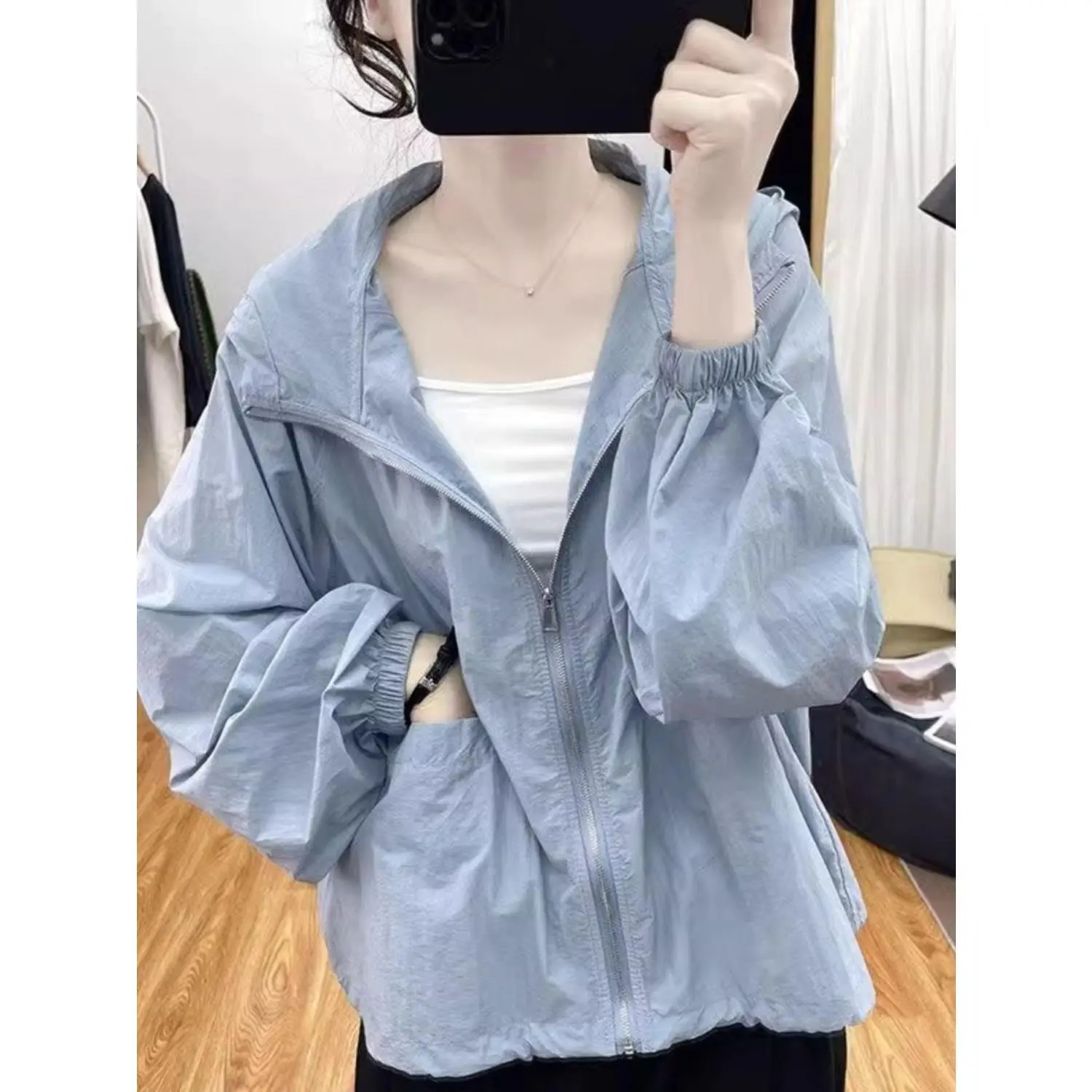 Quần Áo Chống Nắng Cho Nữ, Áo Cardigan, Mỏng Và Thời Trang, Hàng Mới Về Mùa Hè 2024, Áo Khoác Có Mũ Trùm Đầu, Áo Khoác Thường Ngày Thời Trang