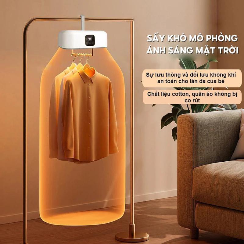 (Freeship) Máy sấy quần áo treo tường 2 chế độ sấy, khử trùnġ 3D, gấp gọn tiện lợi