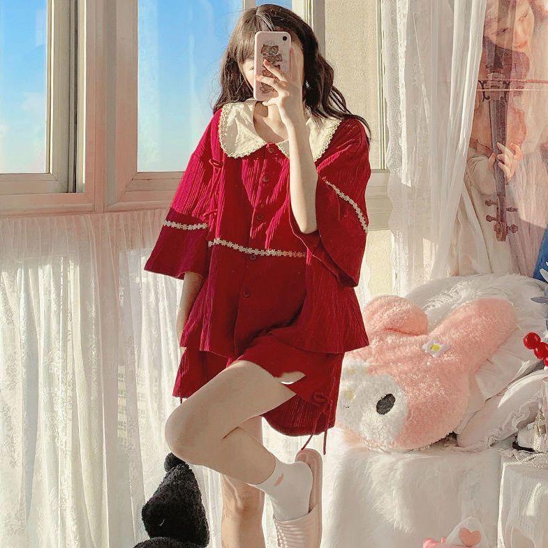 Product Introduction of Bộ Đồ Ngủ Ngọt Ngào Cho Nữ, Phong Cách Mùa Hè, Ins Nhật Bản, Dáng Rộng Vừa Vặn, Trông Trẻ Trung, Áo Phông Ngắn Tay Và Quần Đùi, Thích Hợp Cho Học Sinh, Chất Liệu Mềm Mại, Đồ Mặc Nhà, Bộ Đồ Hai Mảnh, Năm 2024 2