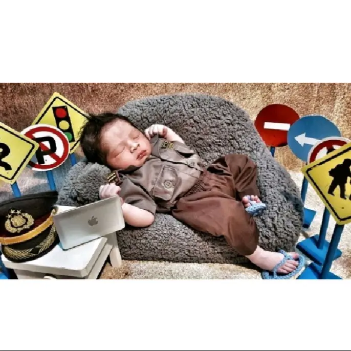kostum polisi baju polisi bayi baju polisi Newborn custom police kostum polisi anak baby props aksesoris foto bayi properti foto newborn