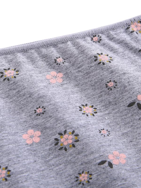 Women's 4pcs Ditsy Floral Print Panty, Soft Comfy Fit Breathable Underwear for Daily Wear, Women's Knickers for All Seasons 5
