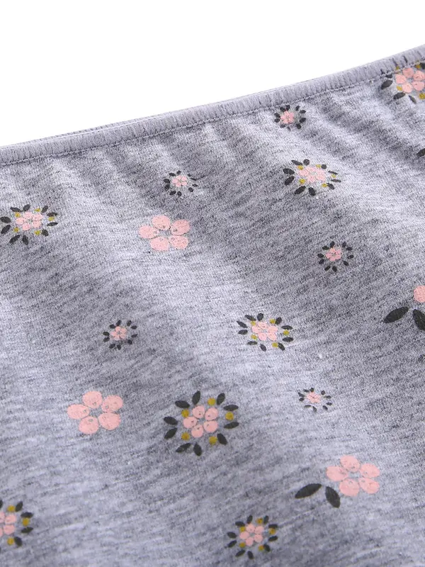 Women's 4pcs Ditsy Floral Print Panty, Soft Comfy Fit Breathable Underwear for Daily Wear, Women's Knickers for All Seasons 5