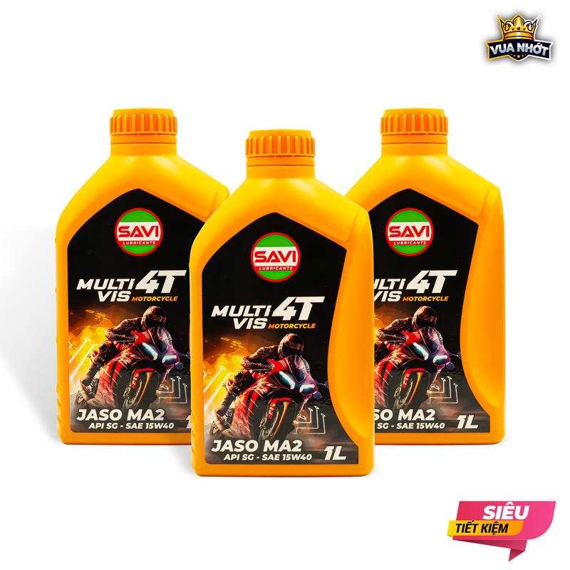 Combo 3 Chai Dầu Nhớt Xe Máy Giá Rẻ SAVI 15W40 Cho Xe Số/Tay Ga/Ba Bánh 800mL-1L