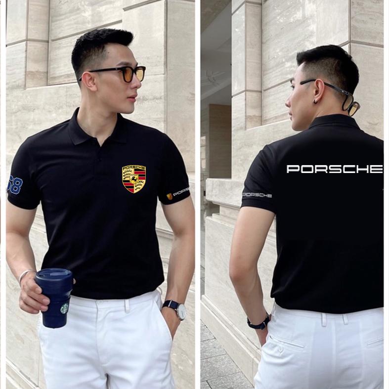 Áo thun VT mẫu Porsche/Polo body Cotton Nam/Nữ Menswear Shirt Có Cổ