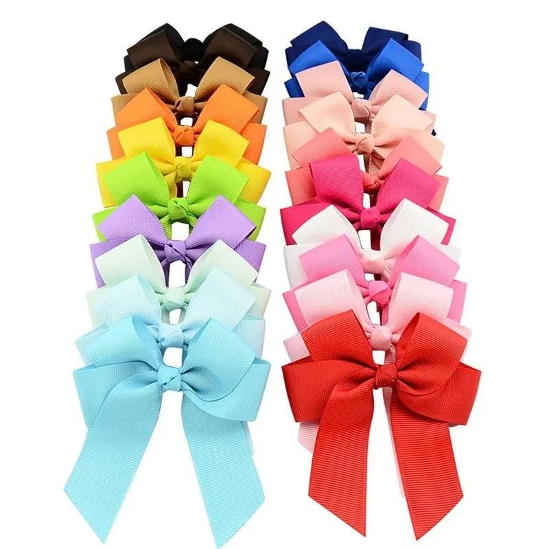 1PC 3.6 Inchs Colorful Classic Grosgrain Ribbon Bows Hair Clips for Girls Kids Gifts Bowknot Hair Clip Baby Hairpins Barrettes Head Dress Hair Accessories