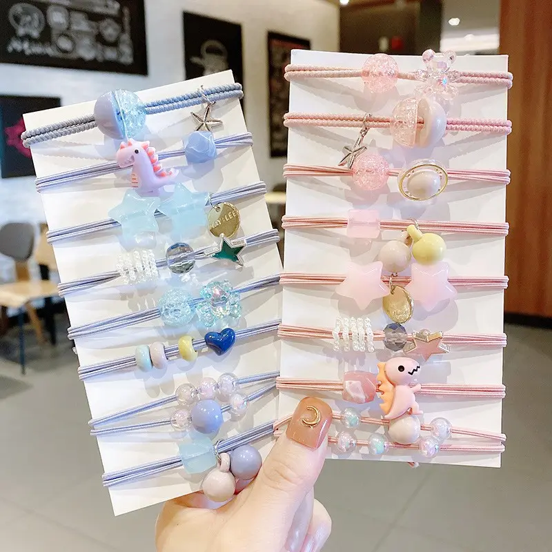 FREE POUCH - 8PCS / SET IKAT RAMBUT KOREA / IKAT RAMBUT ELASTIS MODEL KOREA / IKATAN RAMBUT KOREA 6