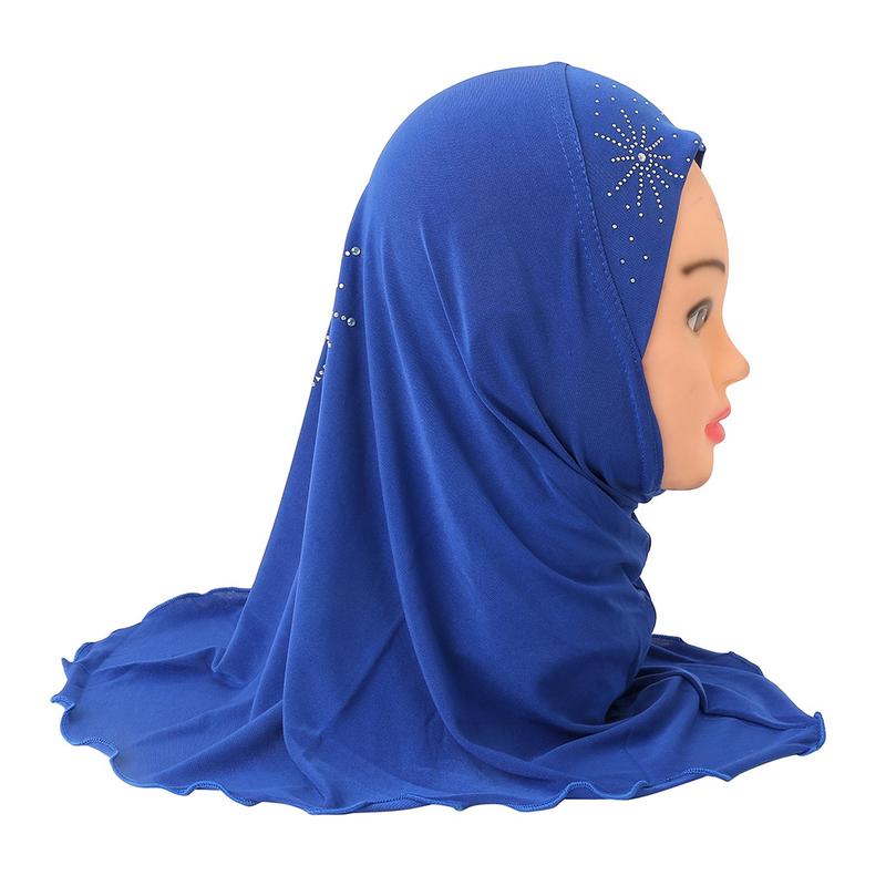 2-7 Years Old Girl Crystal Hemp Sun Diamond Tam-O'-Shanter| Detachable Gauze Cap + Three-Piece Design| Kindergarten Daily Wear and Match| Eid Trendy Child Essential selendang  bahu sulam  shawl sahara  shawl selendang 5
