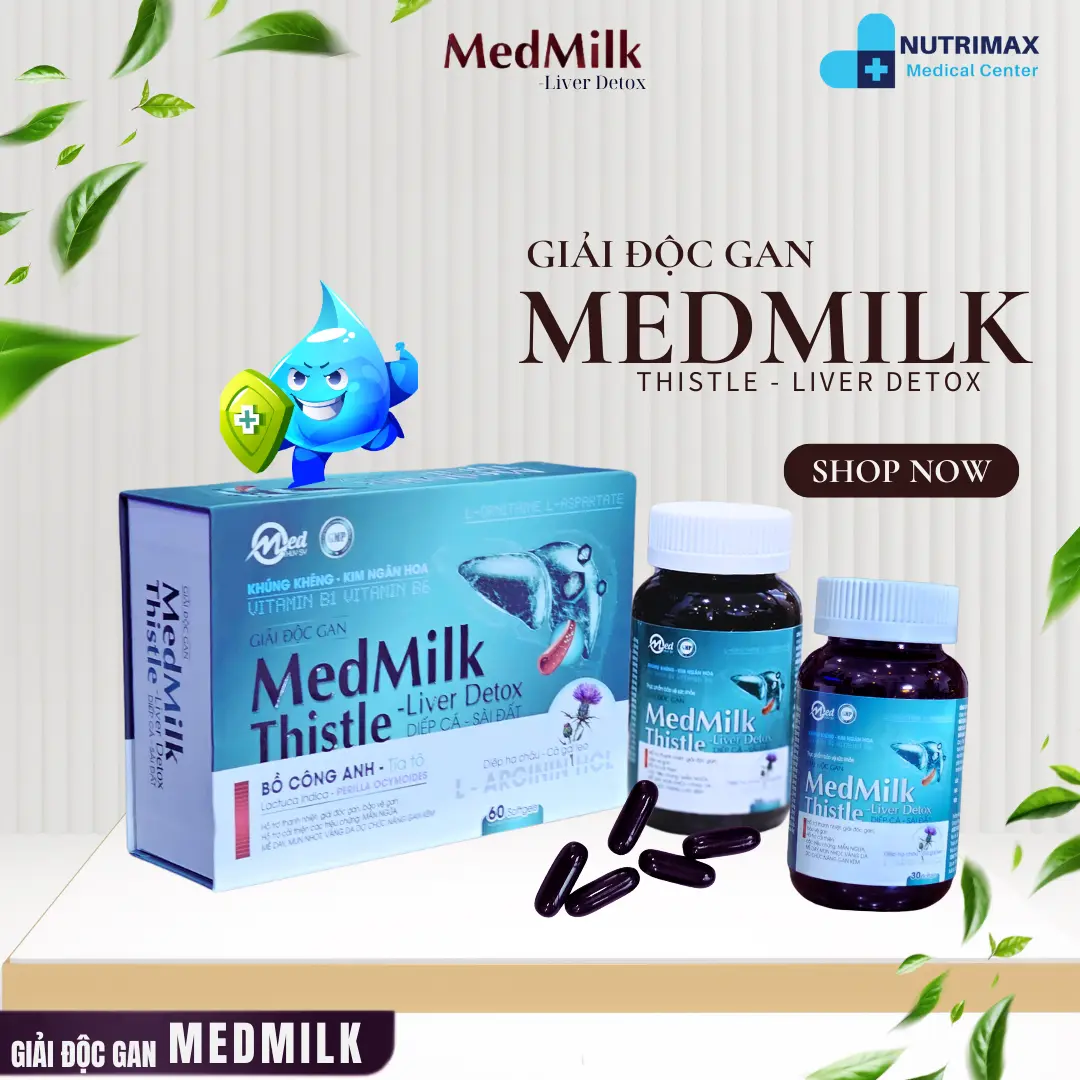MedMilk Thistle - Giải Pháp Giải Độc Gan Hoàn Hảo - Hộp 02 chai * 30 viên mát gan thải  độc