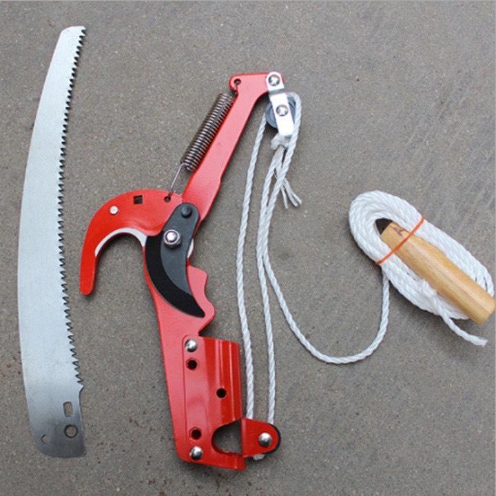 Bộ dụng cụ cưa kết hợp kéo cắt cành 2in1, bộ dụng cụ cắt tỉa cành hái hoa quả trên cao tiện dụng cao cấp dao  chặt cây combo lam