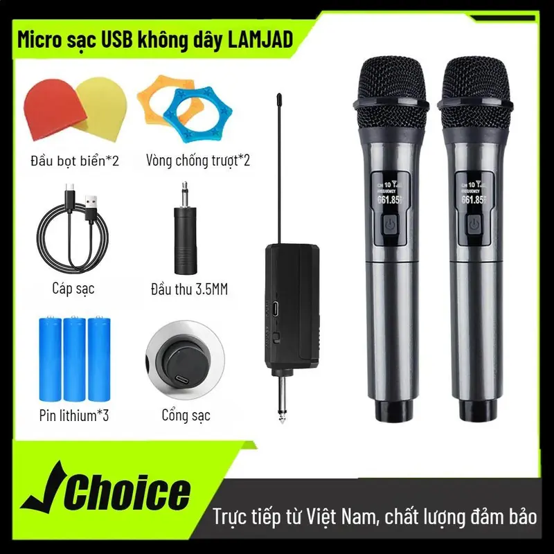 2025 khuyến mãi-Bộ Micro Không Dây Karaoke 108 Hoạt Động Với Tất Cả Các Loa, Bộ Khuếch Đại, Âm Thanh Kỹ Thuật Số 1