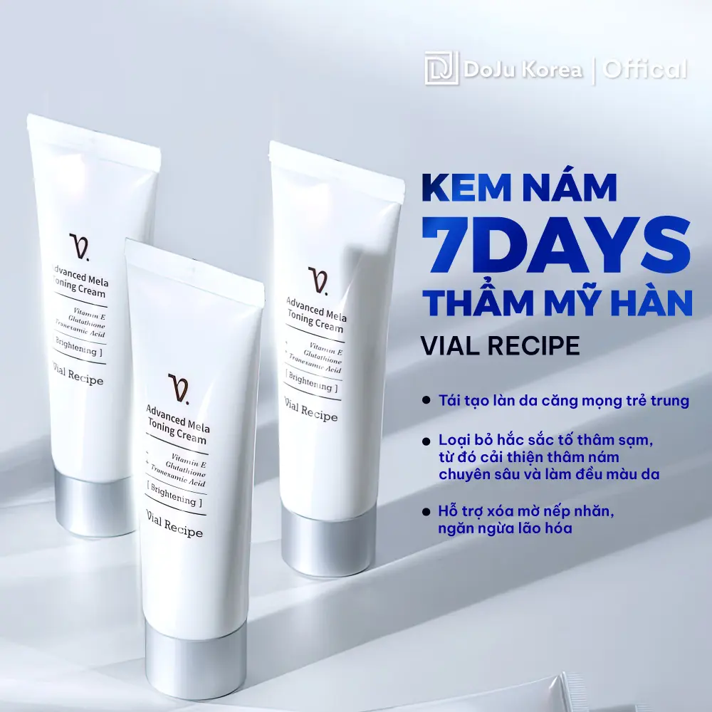 Kem hỗ trợ điều trị nám 7days thẩm mỹ Hàn Vial Recipe 70ml