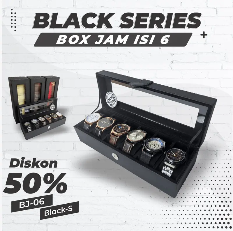 Kotak Jam Tangan isi 6 Atau Box Tempat Penyimpanan Jam Tangan 5