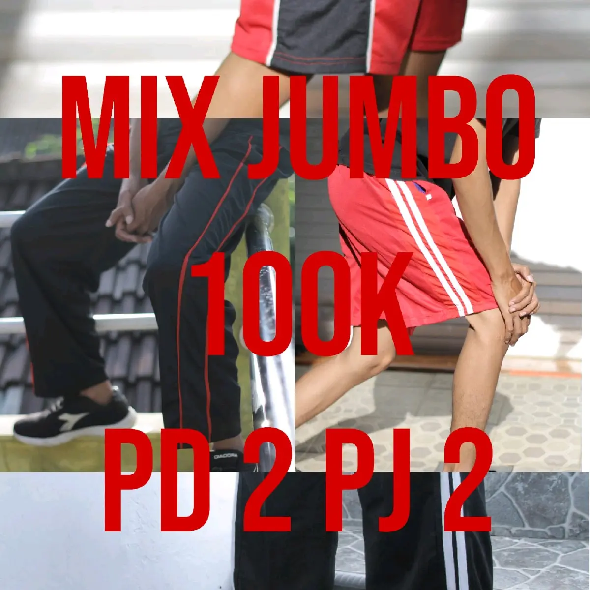 Paket Grosir MIX celana kolor jumbo 100k dapat 2 pendek & 2 panjang Biru Cowok Karet Nyaman Pria Standar Shorts Boxer