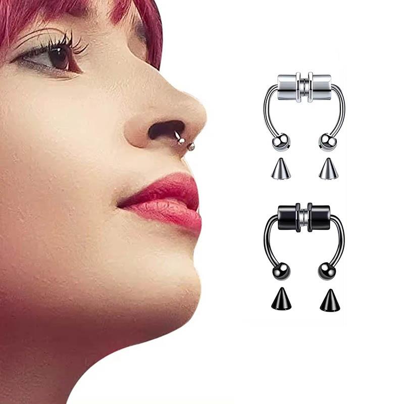 Khuyên mũi nam châm, khuyên mũi giả kẹp cho người không cần bấm lỗ