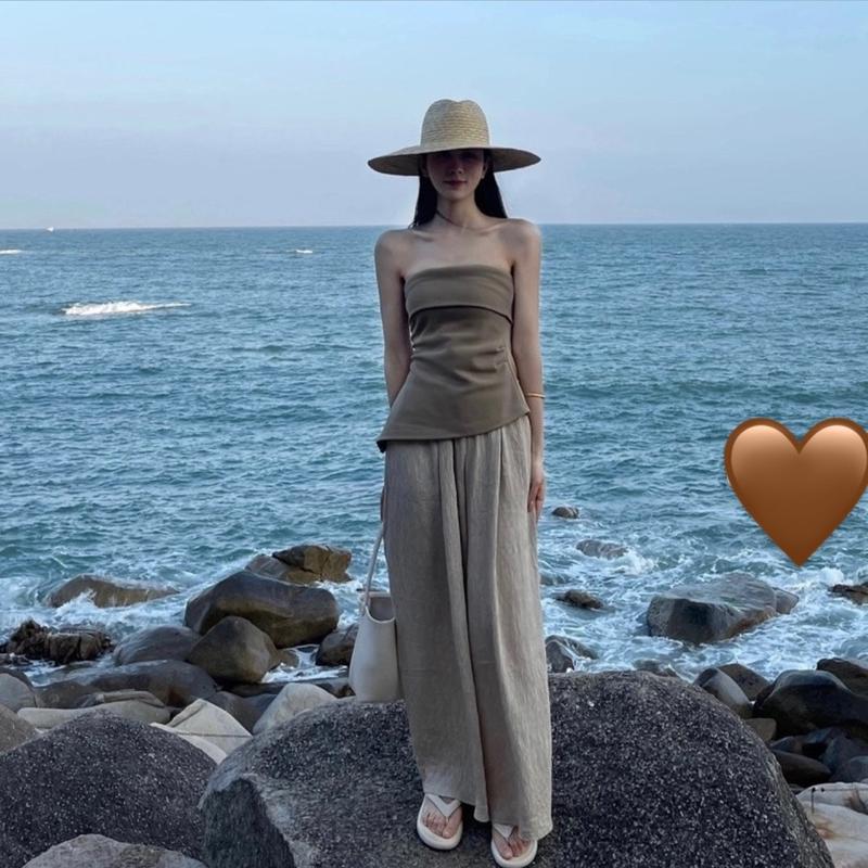 Áo 2 dây xẻ khoá kéo bên co giãn, áo mặc 2 kiểu Bazic onee