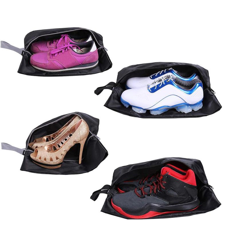 Product Introduction of Travel Shoe Bags Set of Waterproof Nylon with Zipper for Men & Women Black 17