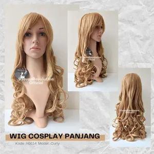 Wig/ Rambut Palsu Panjang Curly Natural/ Cosplay Warna (H9114)