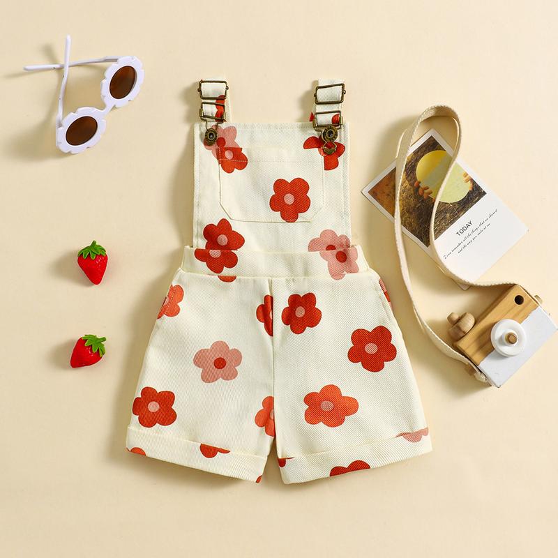 Product Introduction of Pink/ White Toddler Kid Little Girl Denim Overalls Flower/Strawberry Print Jeans Overalls Strap Suspender Shorts Outfit 6 12 18 24 Months 2-6 Years Old Kid 43