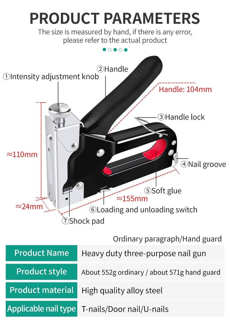 Product Introduction of Dụng cụ kim bấm cho gỗ kim loại thép không rỉ trang trí nhà cửa (miễn phí 600 ghim) 50