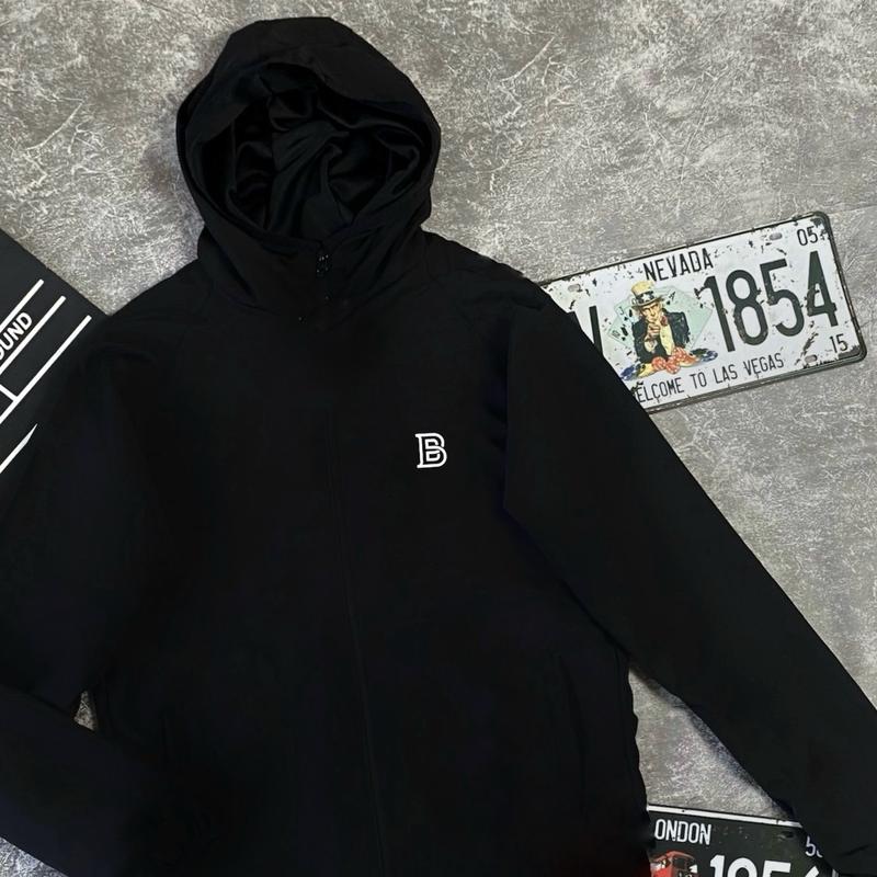 Áo Khoác Dù 2 Lớp màu Đen Trơn N I cao cấp Jacket Gió 2 Lớp Có Mũ Trùm Đầu Chống Nắng Menwear Thể Thao Nam Nữ chạy bộ top Menswear Đồng Sport