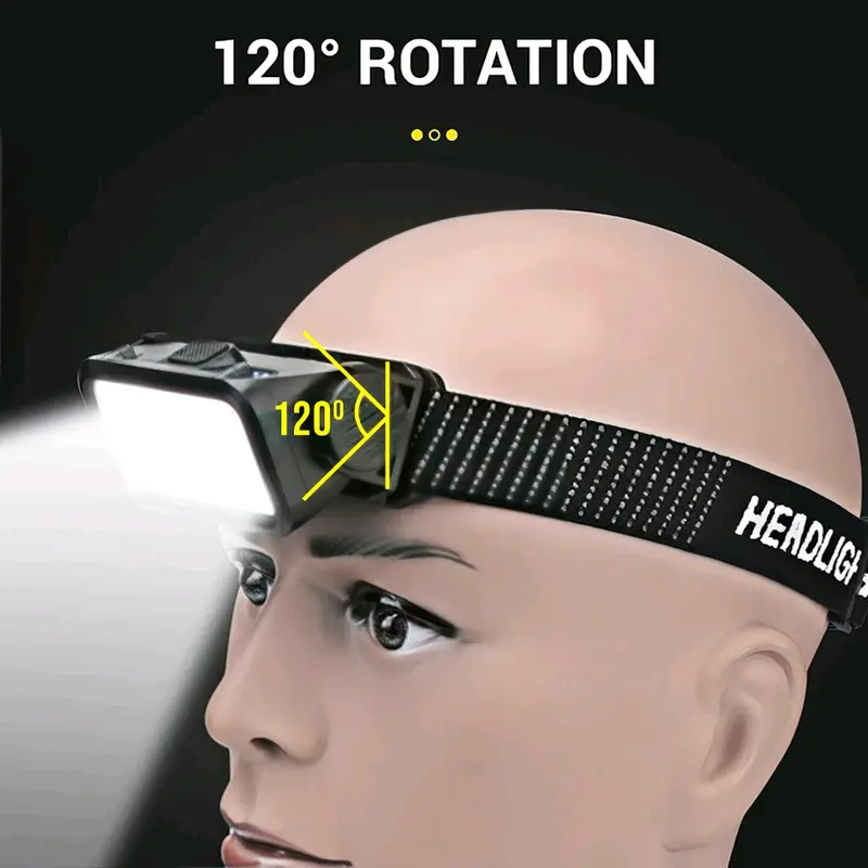 Headlamp Senter Kepala Cas Cahaya Putih Kuning 5 Mode Waterproof 4