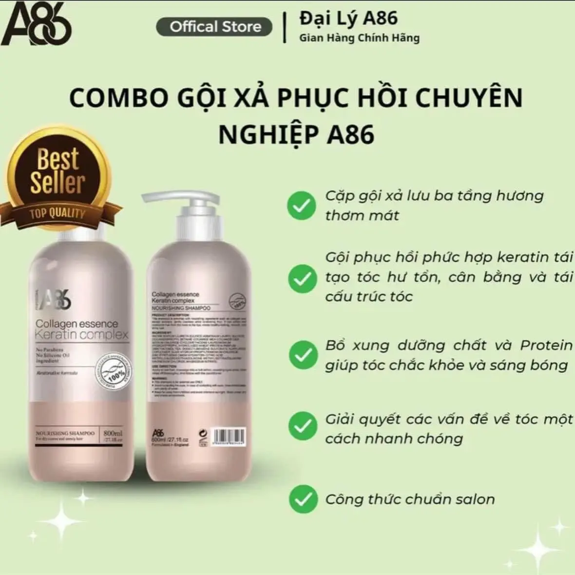 Dầu gội phục hồi hương nước hoa A86