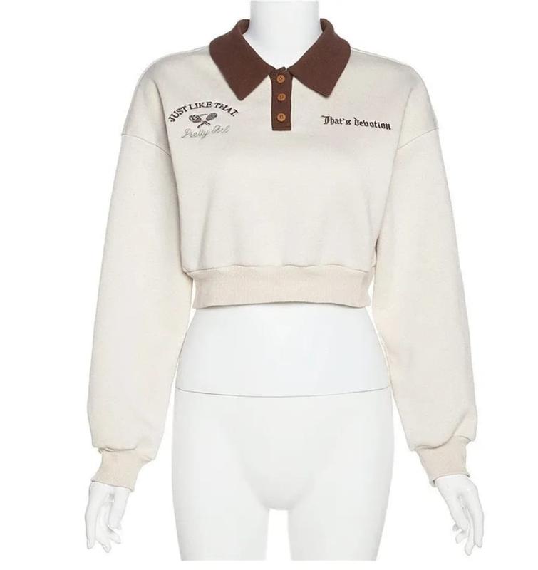 JUST LIKE THAT SWEATER CROOPE - SWEATER CROP WANITA KERAH KANCING baju bandung Fit Fleece 6