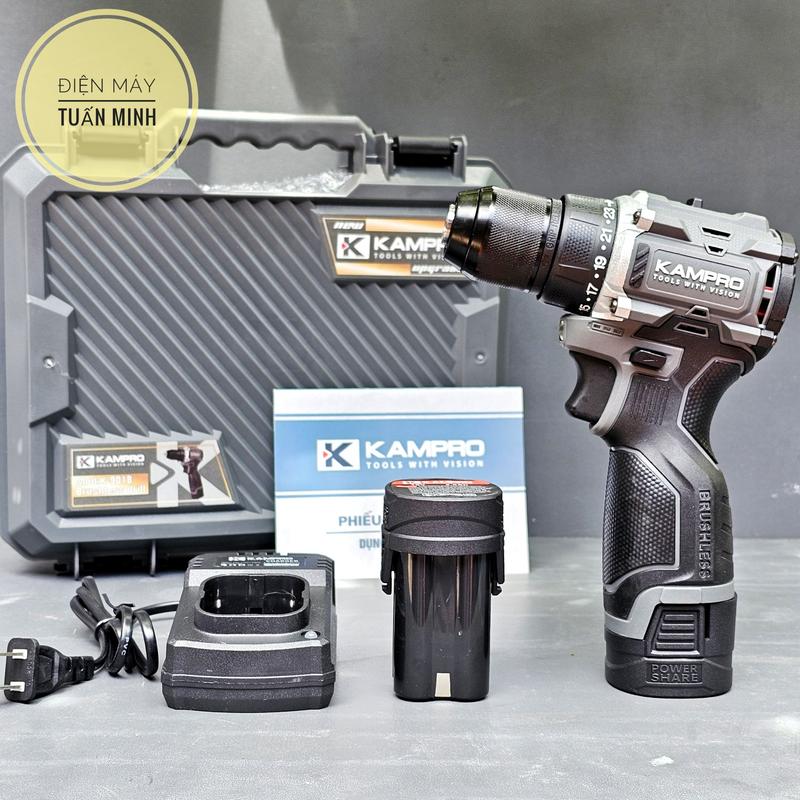 Máy khoan Kampro 9018 Bản cao cấp mạch KSHZ động cơ không chổi than, tốc 1800v/p