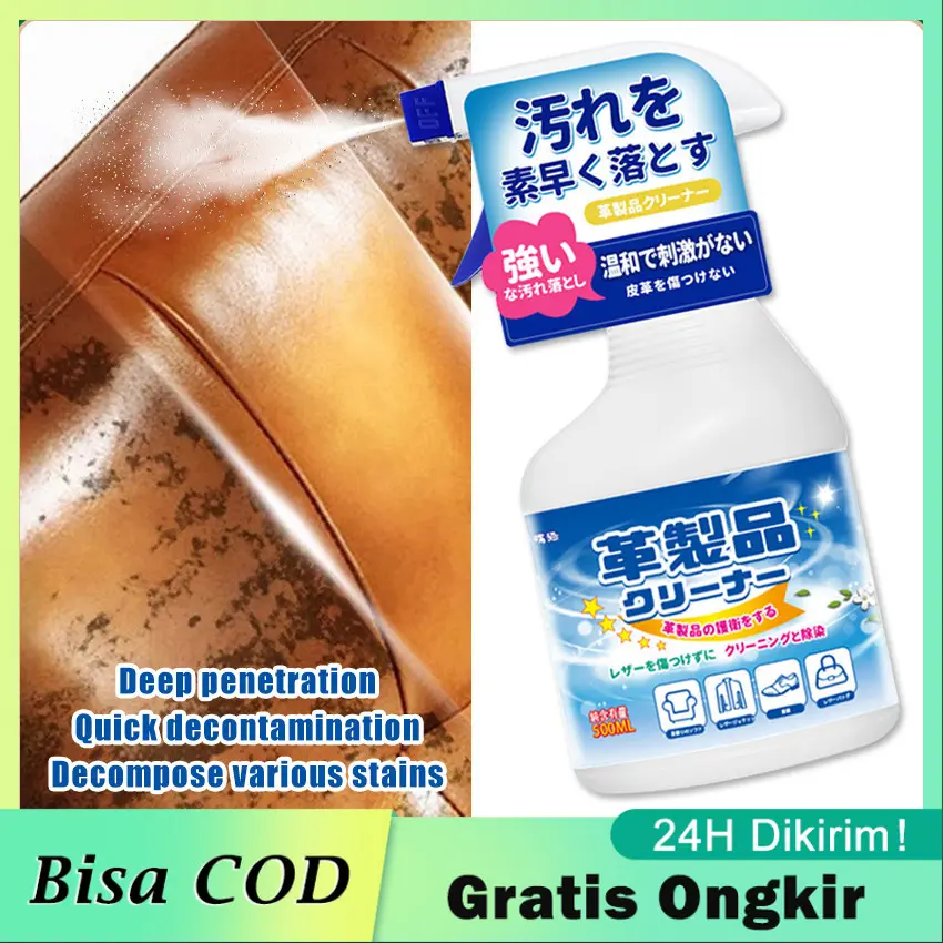 500ml Pembersih Tas Kulit Anti Jamur Serbaguna - Hand Bag Cleaner - Cairan Pembersih Tas dan Lap Microfibre - Leather Bag Cleaner and Conditioner untuk Jamur Debu