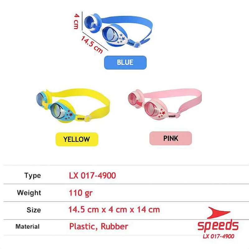 Speeds Kacamata Renang Anak Anti Fog Anti Air Nyaman Dimata Uniseks 017-4900 8
