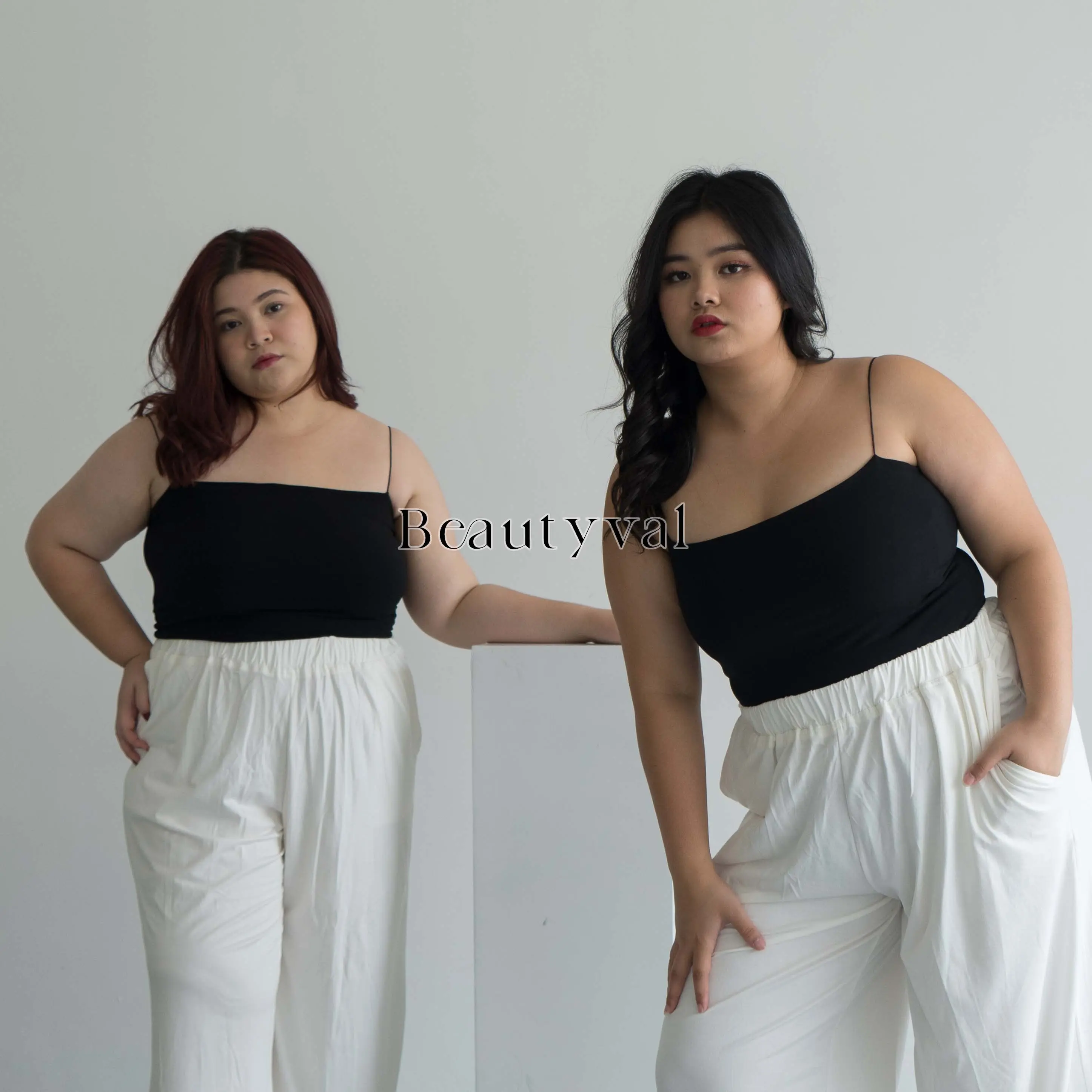 BEAUTYVAL NARA CROP TANKTOP BASIC SQUARE TALI SPAGETI  Wanita Nyaman Lembut mona pendek tank top