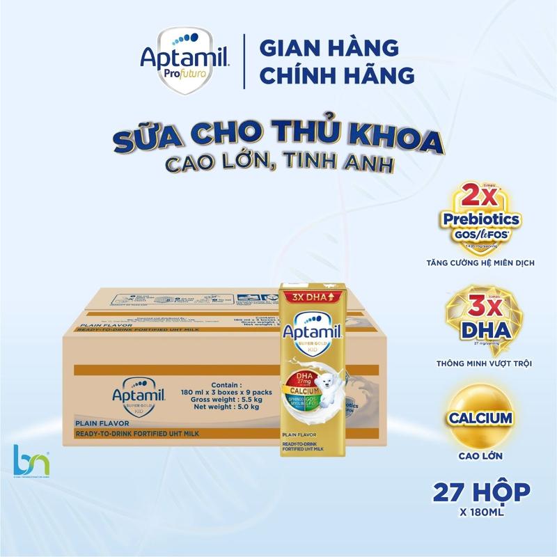 [Voucher Siêu Sao] Thùng Sữa Pha Sẵn Aptamil Kid, Aptamil Super Gold cho bé 180ml