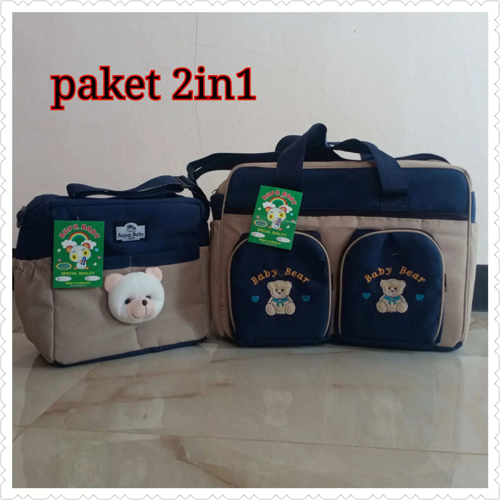 Tas Bayi Besar Doubel Saku gratis tas bayi Boneka Beruang