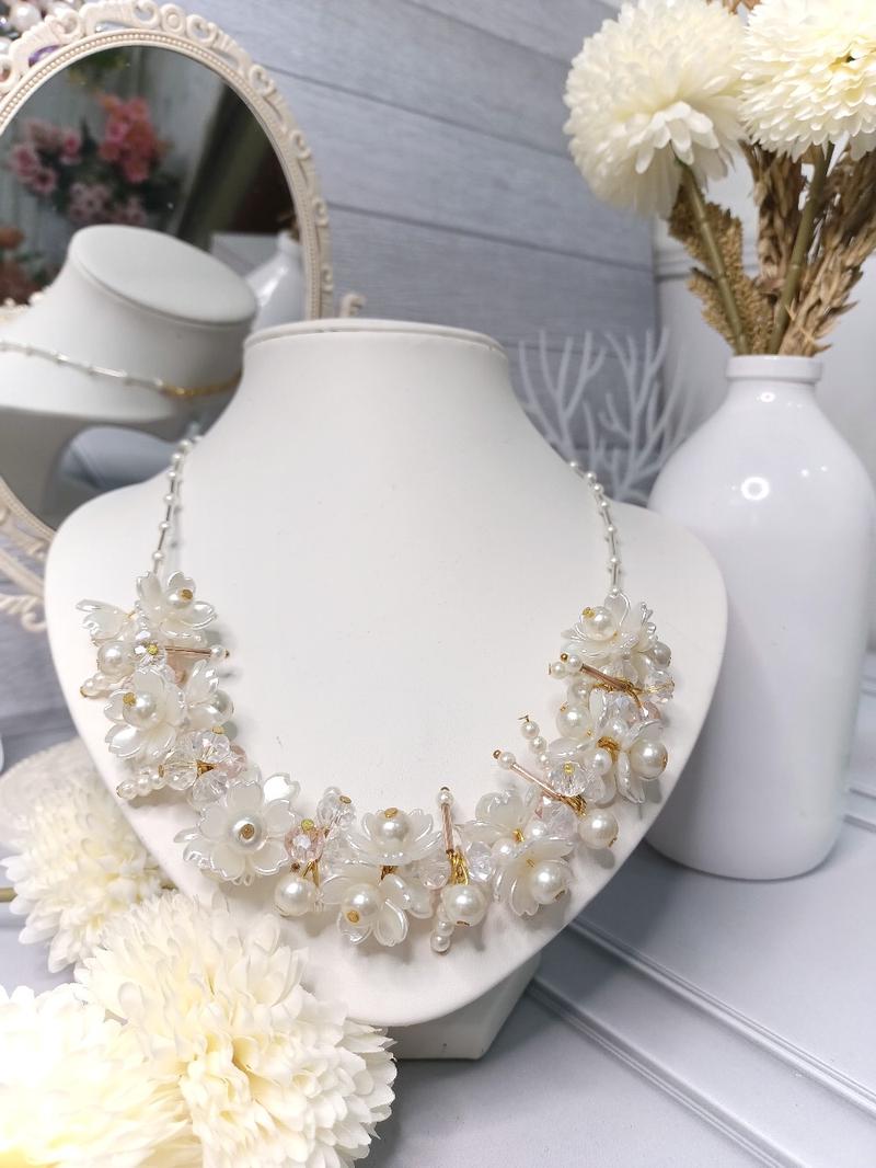 Product Introduction of Cystal beads necklace aesthetic|kalung mutiara Aesthetic|kalung kristal 1