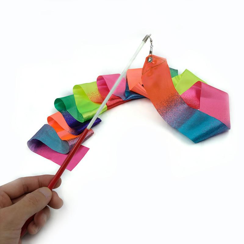 Product Introduction of 2m 4m Gymnastics Colored Ribbons Colorful Gym Ribbons Rhythmic Gymnastics Equipment Dance Ribbon Ballet Streamer Twirling Rod 0