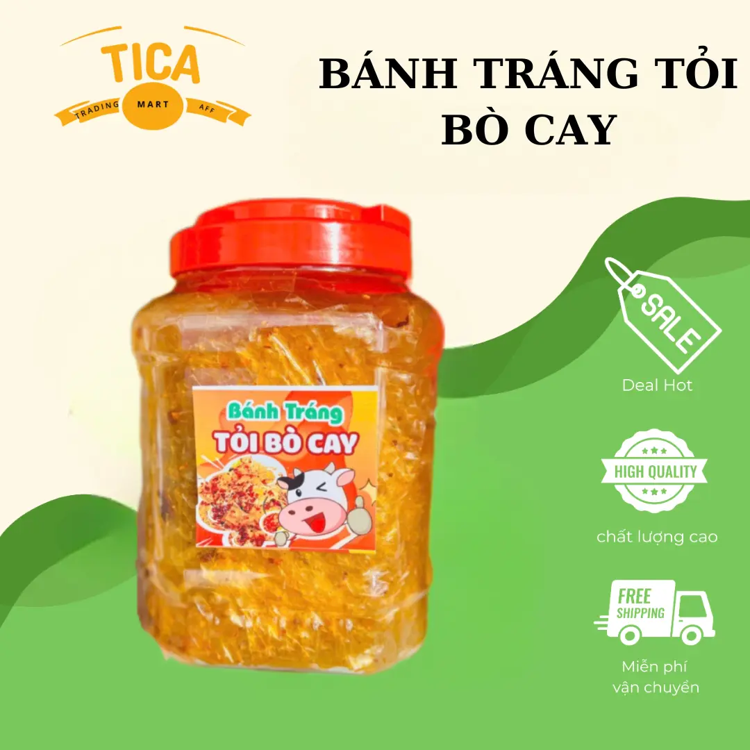 Bánh Tráng Tỏi Bò Cay - Thơm Ngon Chất Lượng - Ăn Vặt