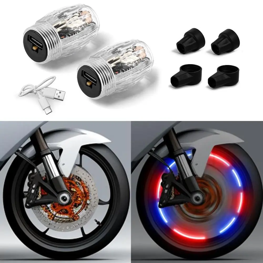 🚗Car Motor🚗2/4pcs Tire Valve Lights Color LED Wheel Lights Tire Valve Cap Light Decoration
