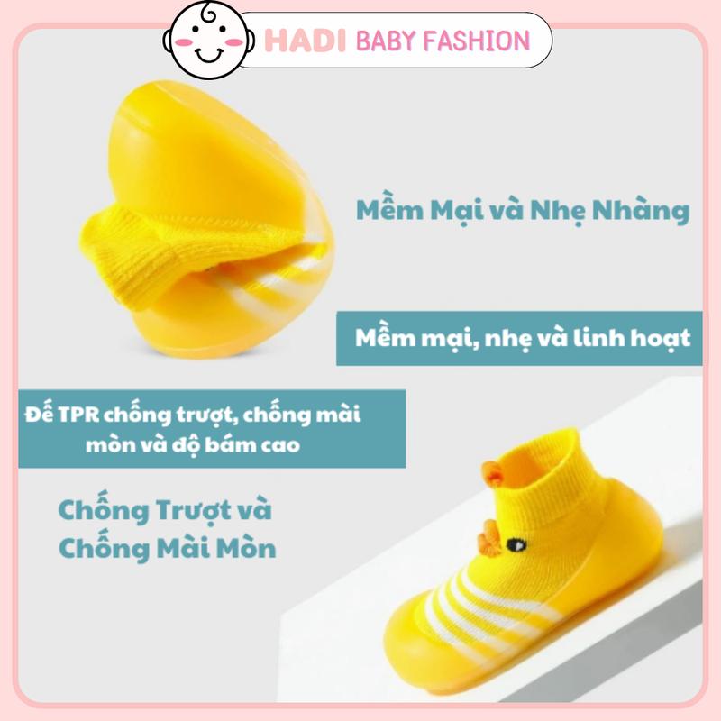 Giày Vớ Tập Đi Chống Trượt Chống Va Chạm Chống Mòn Đế Mềm Cho Bé 1-3 tuổi có ảnh thật 3