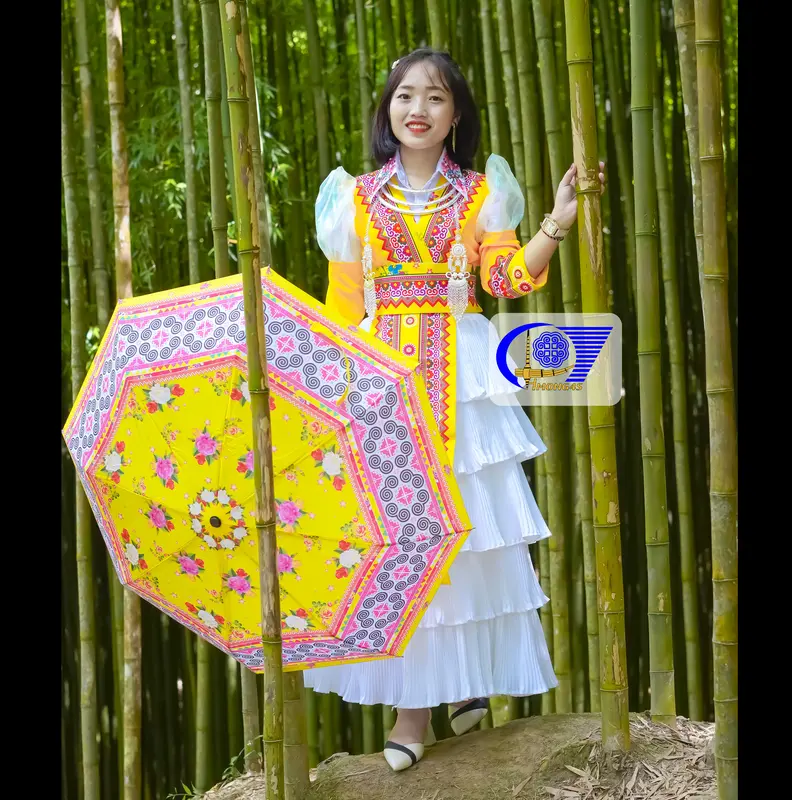 Bộ váy áo màu vàng Tiab Tsho Hmoob - Thời Trang Hmong 4S 0