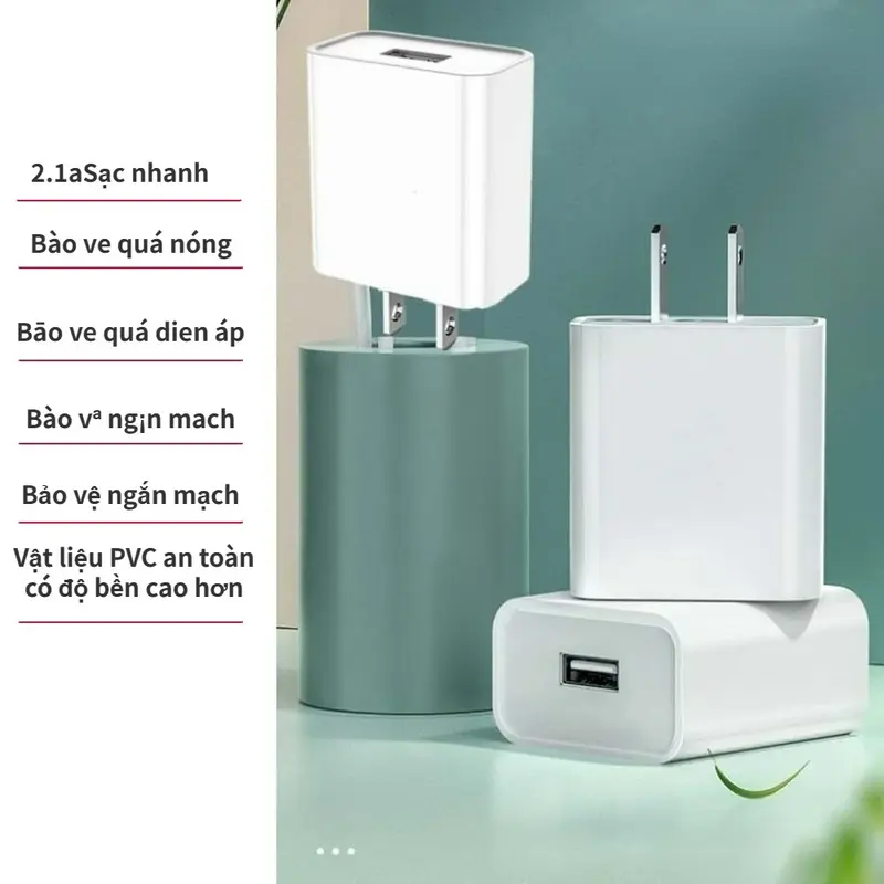 Củ sạc C81 sạc nhanh 2.1A 1 cổng sạc USB chất liệu PVC an toàn dành cho iPhone Samsung Huawei Xiaomi Oppo Phụ Kiện 1