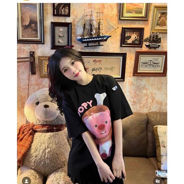 Áo phông Loopy chất cotton su form rộng tay lỡ