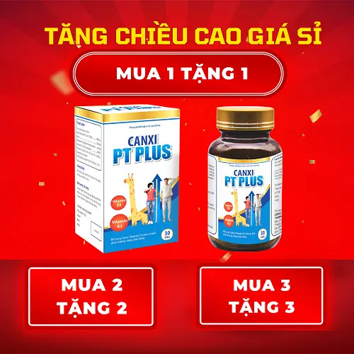 Canxi PT Plus Phát Triển Chiều Cao - Canxi PT Plus Chính Hãng Hộp 30 Viên