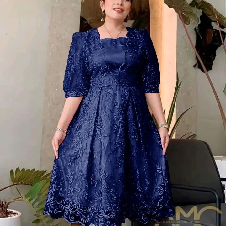 O2fashion Dress Natalia LEBIH PANJANG dress tile dress casual Dress pesta tile murah best seller bahan lembut