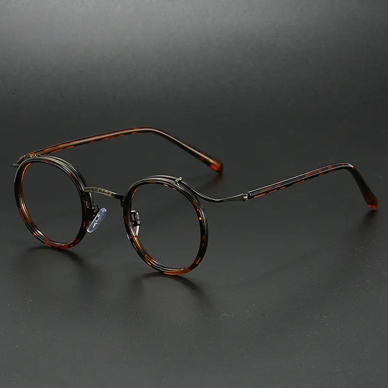 Retro ultra light round frame myopia eyeglass anti blue light frame for both men and women