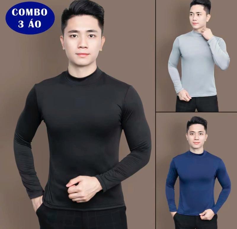 COMBO 2 Áo giữ nhiệt lót nỉ thu đông nam nữ ấm áp co giãn 4 chiều trẻ trung thanh lịch form hợp - Hoodie, Menswear Nhung 0