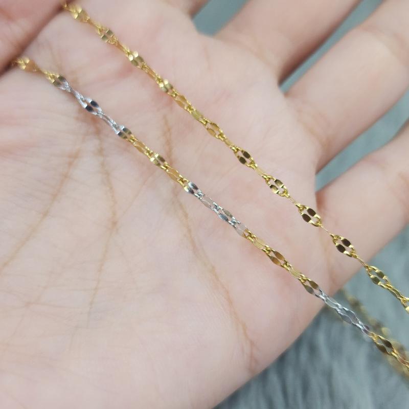 Product Introduction of 《ส่งด่วนจากไทย》JL ลายBS จันทร์กระพริบ (ลายทองแท้) เงาสวย เล่นแสงวิบวับ สร้อยคอสแตนเลสแท้ งานเลเซอร์ ไม่ลอก ไม่ดำ ใส่อาบน้ำได้ 34