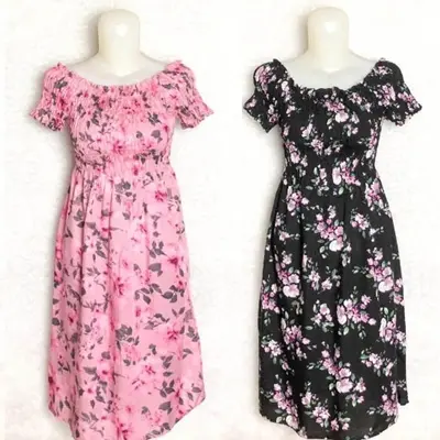 Mini Dress Wanita Sabrina Kerut